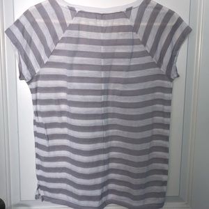Victoria Secret Striped White and Gray Shirt (M)
